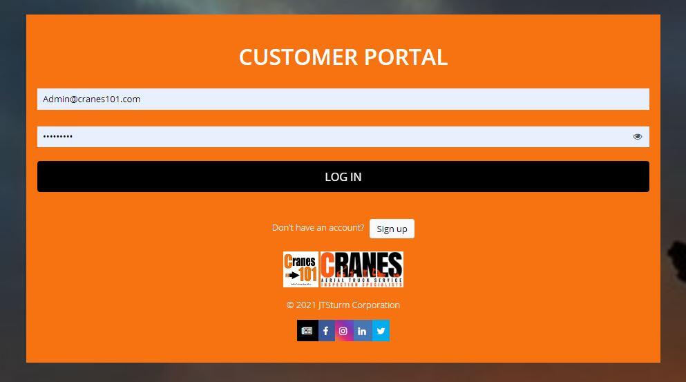 customer portal login pic