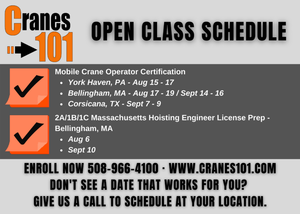 july 2022 cranes101 open class schedule
